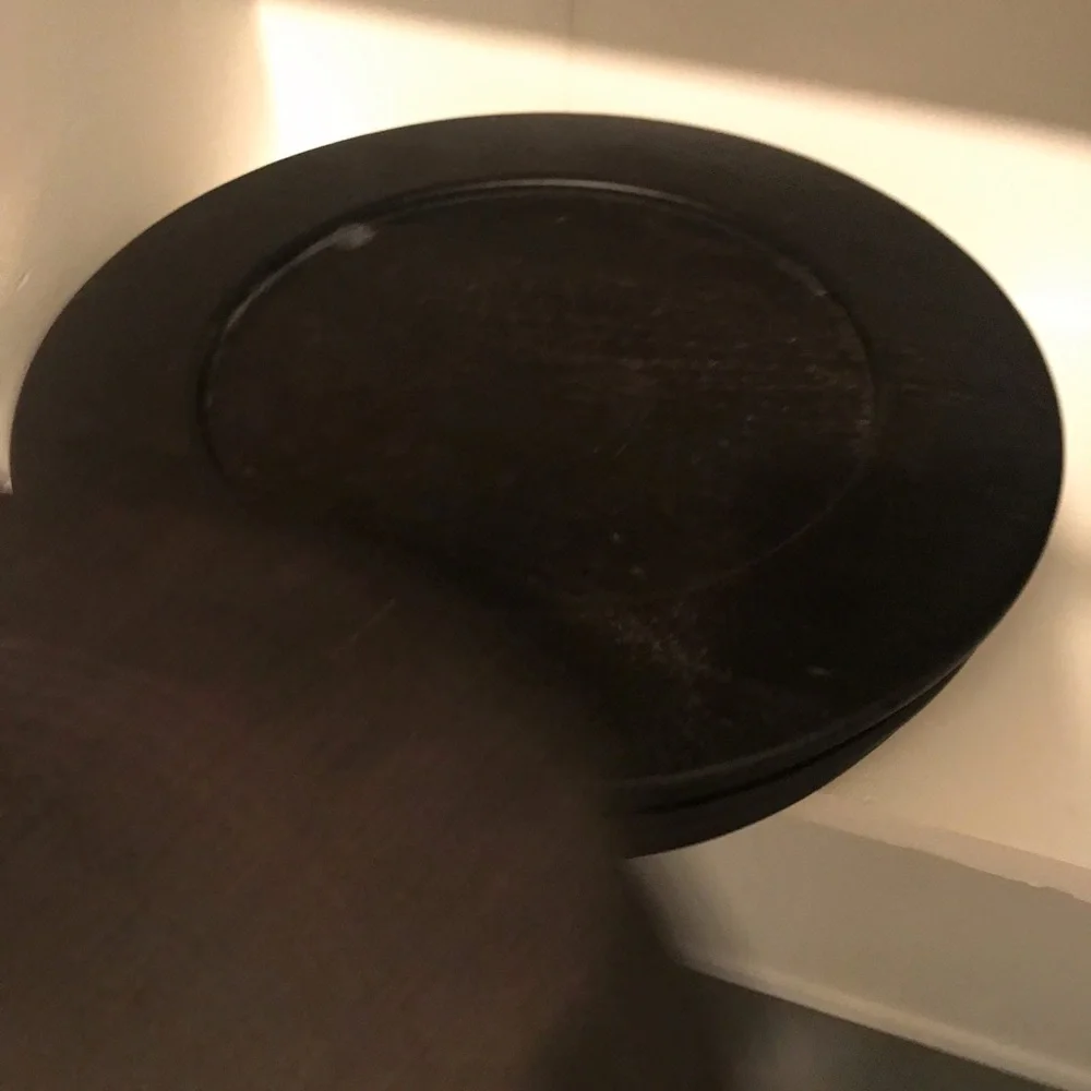 Elegant Black Wood Dinner Plate Set